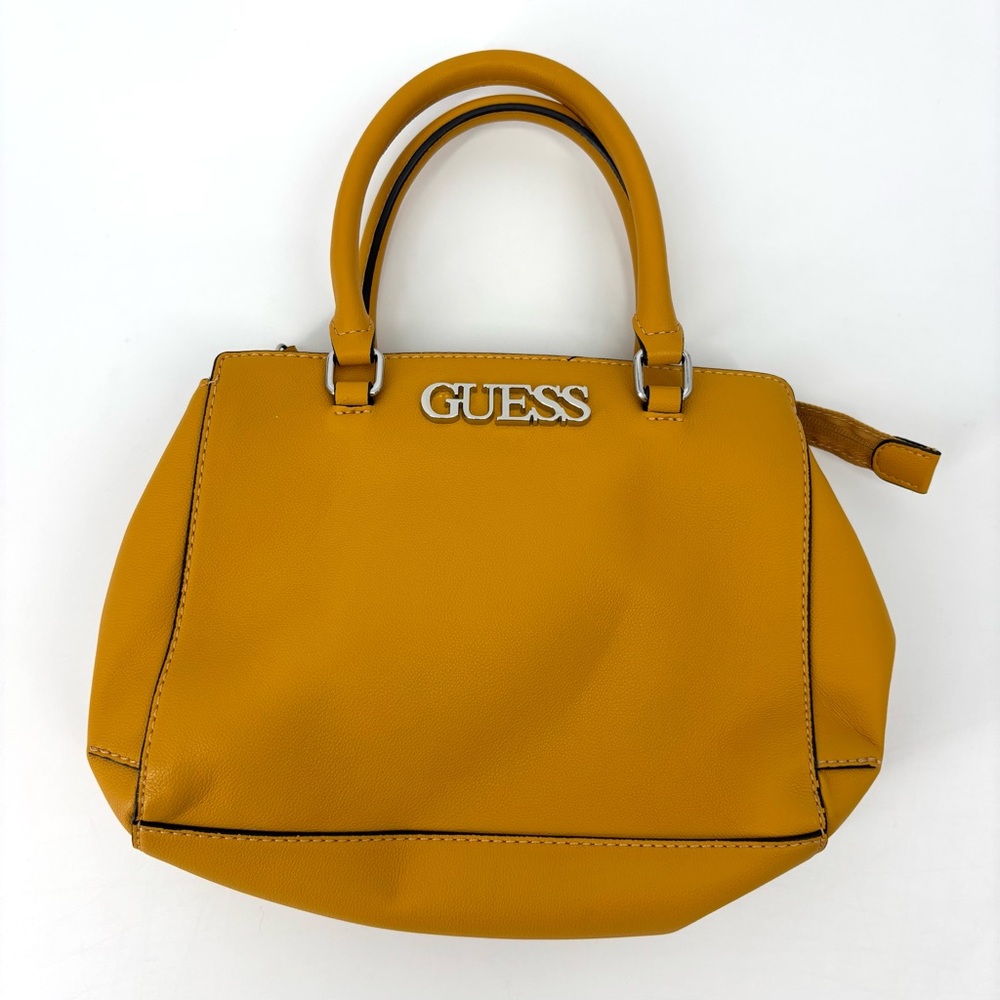 Guess Goldenrod Vegan Leather Doctor's Bag Style Purse, 8” x 10”